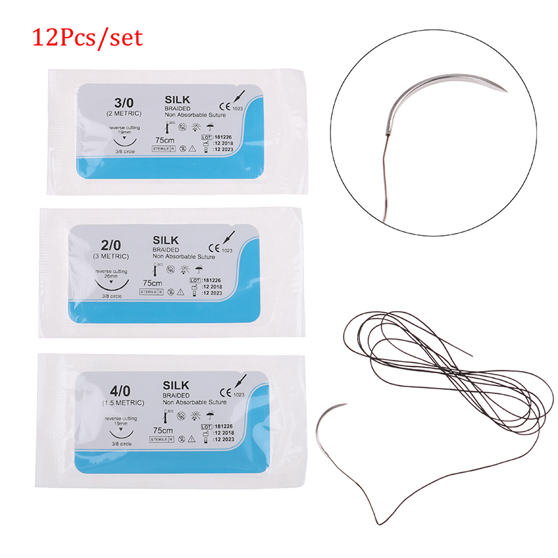 Surgical Instrument Set - 12PCS 75cm 2/0 3/0 4/0 Dental